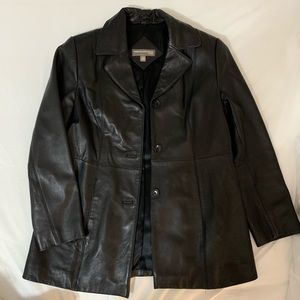 90s REAL LEATHER JACKET WITH 100% LEATHER TAG